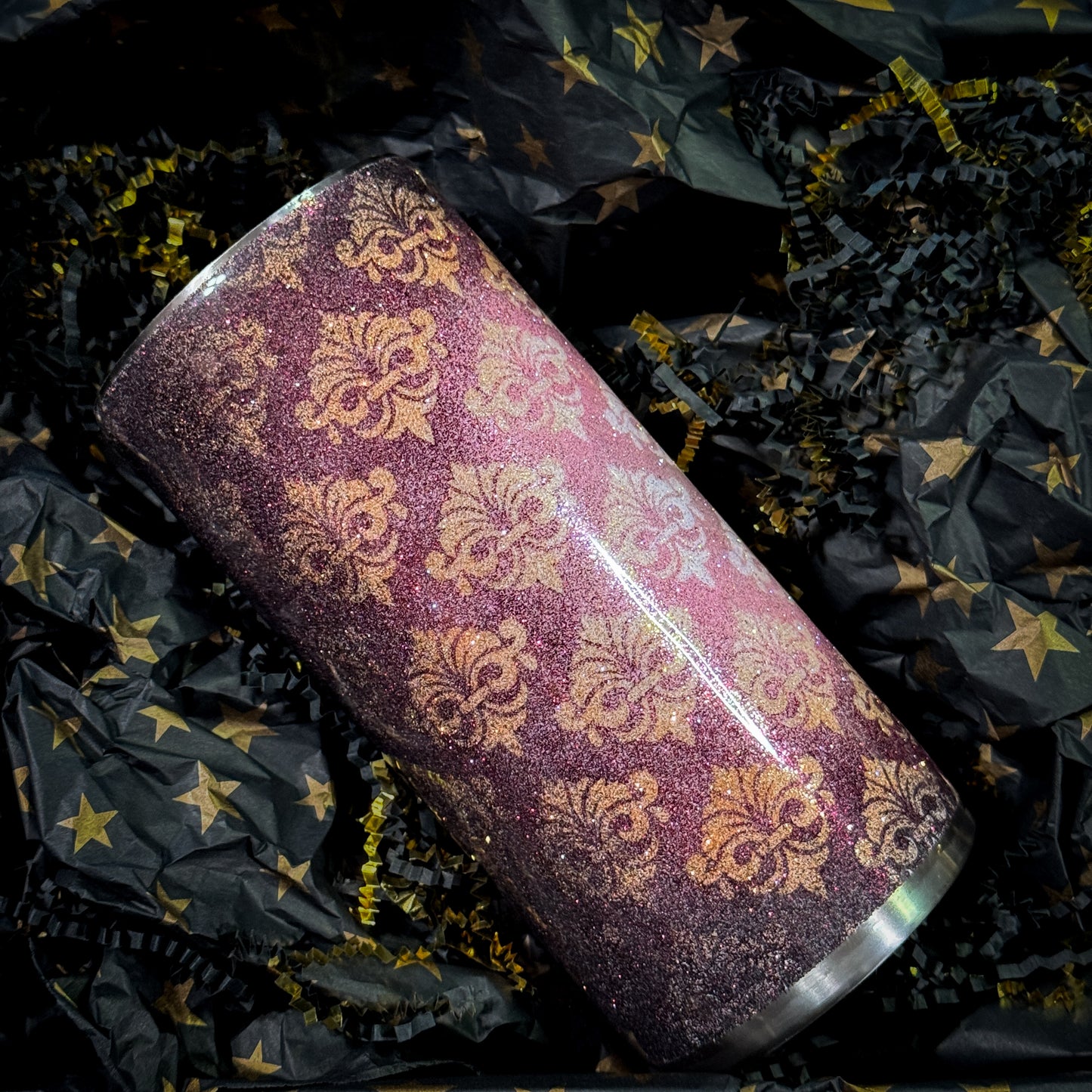 Burgundy Damask - 22oz